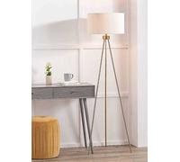 Houston Brushed Brass Tripod Floor Lamp Brass