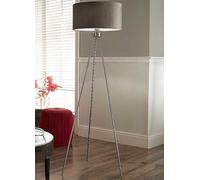 Houston Brushed Silver Tripod Floor Lamp Silver