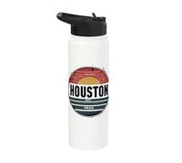 Houston Est 1833 Retro Sunset Design Stainless Steel Insulated Water Bottle