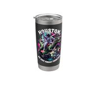 Houston I Have So Many Problems Astronaut Riding Dinosaur Stainless Steel Insulated Tumbler