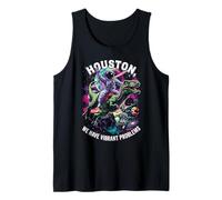 Houston I Have So Many Problems Astronaut Riding Dinosaur Tank Top