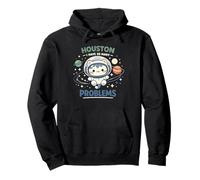 Houston I Have So Many Problems Cute Astronaut Cat Space Pullover Hoodie