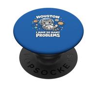 Houston I Have So Many Problems Cute Space Cat Astronaut PopSockets Adhesive PopGrip