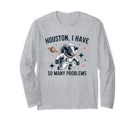 Houston I Have So Many Problems Funny Cow Astronaut Long Sleeve T-Shirt