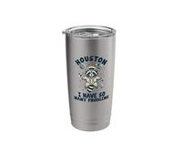 Houston i Have so Many Problems Funny Raccoon in Space Stainless Steel Insulated Tumbler