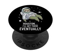 Houston I'll Get There Eventually Sloth Astronaut PopSockets Adhesive PopGrip