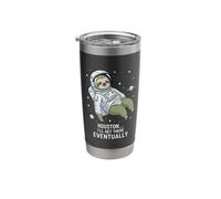 Houston I'll Get There Eventually Sloth Astronaut Stainless Steel Insulated Tumbler