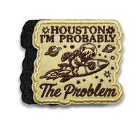 Houston I'm Probably The Problem Patch 3 Inches Astronaut Raccoon Cute Overthinking Anxiety Hook and Loop Embroidered Patches for Backpack Vest Dog Harness Military Uniforms
