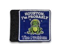 Houston I'm Probably The Problem Patch 3 Inches Funny Frog Astronaut Cute Meme Animal Sarcastic Embroidered Hook and Loop Patches for Dog Harness Vest & Backpack Military Uniforms Gifts