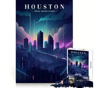 Houston Jigsaw Puzzle 1000 Piece for Teenagers Unwind Game Smooth Joint Playful Challenge Fine Art (38x26cm)