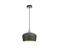 Houston Single Ceiling Pendant Light - Anthracite and Satin Nickel