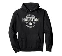 Houston Skyline City Travel Texas Palm Trees Pullover Hoodie