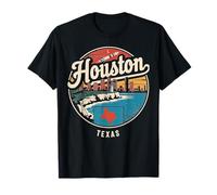 Houston Skyline City Travel Texas Palm Trees T-Shirt