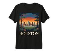 Houston Skyline Texas Retro Vintage Cityscape Art Premium T-Shirt