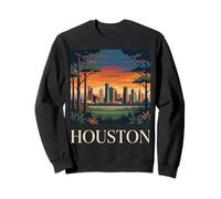 Houston Skyline Texas Retro Vintage Cityscape Art Sweatshirt