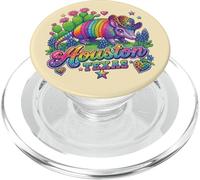 Houston Texas Rainbow Armadillo Cowboy 80s Retro Souvenir PopSockets PopGrip for MagSafe