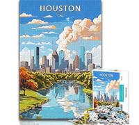 Houston Texas Travel Jigsaw Puzzles for Adults 2000 Piece,for Educational Game Challenge Toy for Is Ideal As A Gift for The Whole Family 70x100cm