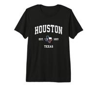 Houston Texas TX Vintage State Flag Sports Design Premium T-Shirt