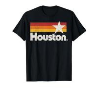 Houston Texas Vintage Houston Stripes Strong Old 70s 80s 90s Value Graphic T-Shirt, Men, Black, M