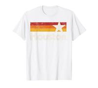 Houston Texas Vintage Houston Stripes Strong Old 70s 80s 90s Value Graphic T-Shirt, Men, White, M