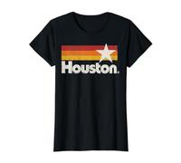 Houston Texas Vintage Houston Stripes Strong Old 70s 80s 90s Value Graphic T-Shirt, Women, Black, XL