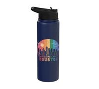 Houston Vibrant Skyline Pride Design Stainless Steel Insulated Water Bottle