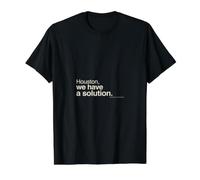 Houston We Have A Solution Funny Quote Value Graphic T-Shirt, Men, Black, XL
