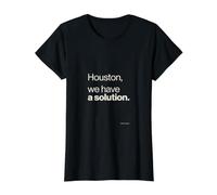 Houston We Have A Solution Funny Quote Value Graphic T-Shirt, Women, Black, M