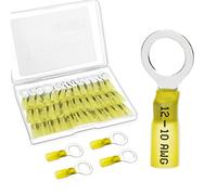 Housun 60 PCS Heat Shrink Wire Connectors, 12-10 AWG Ring Terminals, 12-10 Gauge 3/8 Stud(M10) Automotive Marine Ring Connectors by
