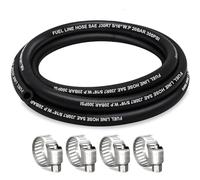 HOUSUN Fuel Line 5/16 Inch ID, Fuel Hose 5FT 300PSI High-Pressure, J30R7 Fuel Line Hose NBR with 4 Clamps.