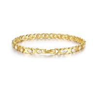 Housunzi Gold X-shaped Moissanite Bracelet, S925 Sterling Silver, Women's Light Luxury Simple Silver Bracelets, Handmade Jewellery Original Gift for Mom Wife Girlfriend, 19cm