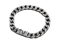 Housunzi Men's Vintage Cuban Chain Bracelet 925 Sterling Silver Dragon Scale Bracelets Punk Hip-Hop Style Elegant Handmade Jewellry Birthday Gifts for Father Friend Alumni,19cm