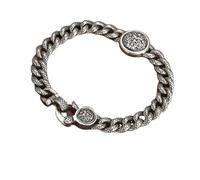 Housunzi S925 Sterling Silver Dragon Scale Cuban Link Bracelet for Men - Vintage Ethnic Style Bold Dragon Head Totem Heavy Fashion Silver Jewelry Personalized Gifts,#22