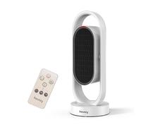 Houszy 1800W PTC Ceramic Fan Heater with Ventilation Mode, Dust-Proof Filter, Thermostat 25-35°C, 90° Oscillation, LED Indicator Light, Hidden Handle, Tip-Over & Overheat Protection