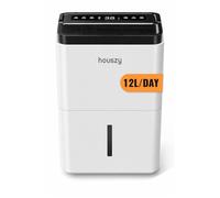 Houszy Dehumidifier for Bedroom, 12L, Quiet Compressor, Humidity Display, Timer