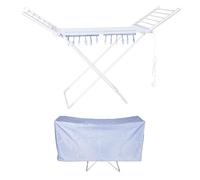 HOUSZY Electric Clothes Drying Rack with Cover & 12 Pegs - Heated Folding Laundry Drying Stand, 230W Air Dryer Shelf for Indoor Drying