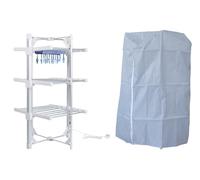 HOUSZY Heated Clothes Dryer Rack - 3-Tier Foldable Electric Airer for Indoor Laundry Drying - Compact, Lightweight & Energy-Efficient 220W Clothes Air Dryer Rack
