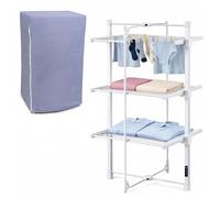 HOUSZY Large 3-Tier Electric Clothes Airer with Cover, Timer, Hooks | Heated drying rack, smart timer, foldable. Electric clothes dryer for indoor laundry.