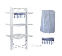 HOUSZY Mini 3-Tier Electric Clothes Air dryer rack with Cover, Hook & Smart Timer- Foldable, Lightweight, Space-Saving Clothes Dryer Rack Foldable