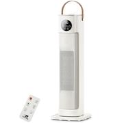 Houszy PTC Ceramic Tower Heater 2000W - Oscillating Fan Heater with Thermostat 16-35°C, 12 Hour Timer (Schedule Off), Remote, Tip-Over & Overheat Protection, LED Display - BS Plug - White