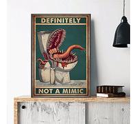 HOUVSSEN Definitely Not A Mimic Poster DND Posters Dungeon RPG Tabletop Dragons Dice Games Poster Home Decor for Bathroom and Restroom Chart Metal Tin Sign School Metal Tin Signs 8x12 Inch
