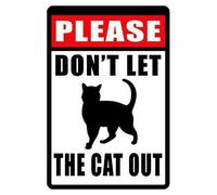 HOUVSSEN Vintage Metal Tin Sign Don't Let The Cat Out Home Bar Kitchen Wall Decor Retro Wall Decor Man Cave Home Pub Metal Tin Sign 8x6 Inch