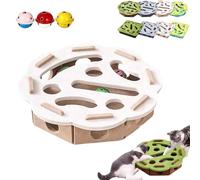 HOUXIANDOU Cat Nail File Box with Self-Adhesive Sand Paper, Cat Nail File Enrichment Box, Gift for a Cats That Hates Having Its Nails Trimmed (White(Round))