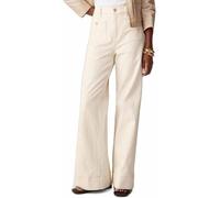 HOUXIANDOU Tummy Control Sailor Wide Leg Trouser, Oprah's Favorite Jeans, High Waisted Casual Straight Leg Buttoned Denim Pants (White,M)