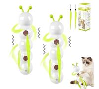 HOUXIANDOU Whack A Worm Post Cat Toy, Caterpillar Cat Toy Interactive, Whirlie Smart Motion, Mounts on Walls & Windows (2pcs)
