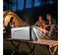HOUXINZ Portable Tent Air Conditioner 12V 24V for Camping & RV - 5200 BTU Mobile DC Cooler with Dehumidify, Fan, Sleep Mode & 24h Timer, 8-10 m2 Coverage for Caravans, Silver, 220V