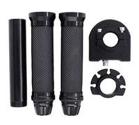 HouYeen 7/8 Inch 22mm Motorcycle Bike Handlebar Hand Grip and Throttle Twist Tube Black Left Right Pair