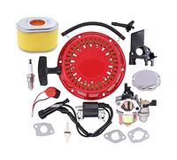 HouYeen Carburetor Carb with Recoil Pull Starter Ignition Coil Air Filter Gasket Kit for Honda GX200 GX168 GX140 GX120 5.5HP 6.5 HP Engine Carburettor Lawnmower Strimmer
