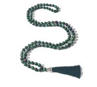 Hovaete 108 Mala Beads Natural Stone Japamala Yoga Prayer Rosary Meditation Hand Knotted Beaded Tassel Necklace for Women Men, long, Stone, No Gemstone