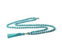Hovaete 108 Mala Prayer Beads Necklace Natural Stones Meditation Yoga Jewery 108 Hand Knotted Japa Mala Beaded Long Tassel Necklace with Tree of Life Pendant for Men and Women, suit, Turquoise, Zinc,